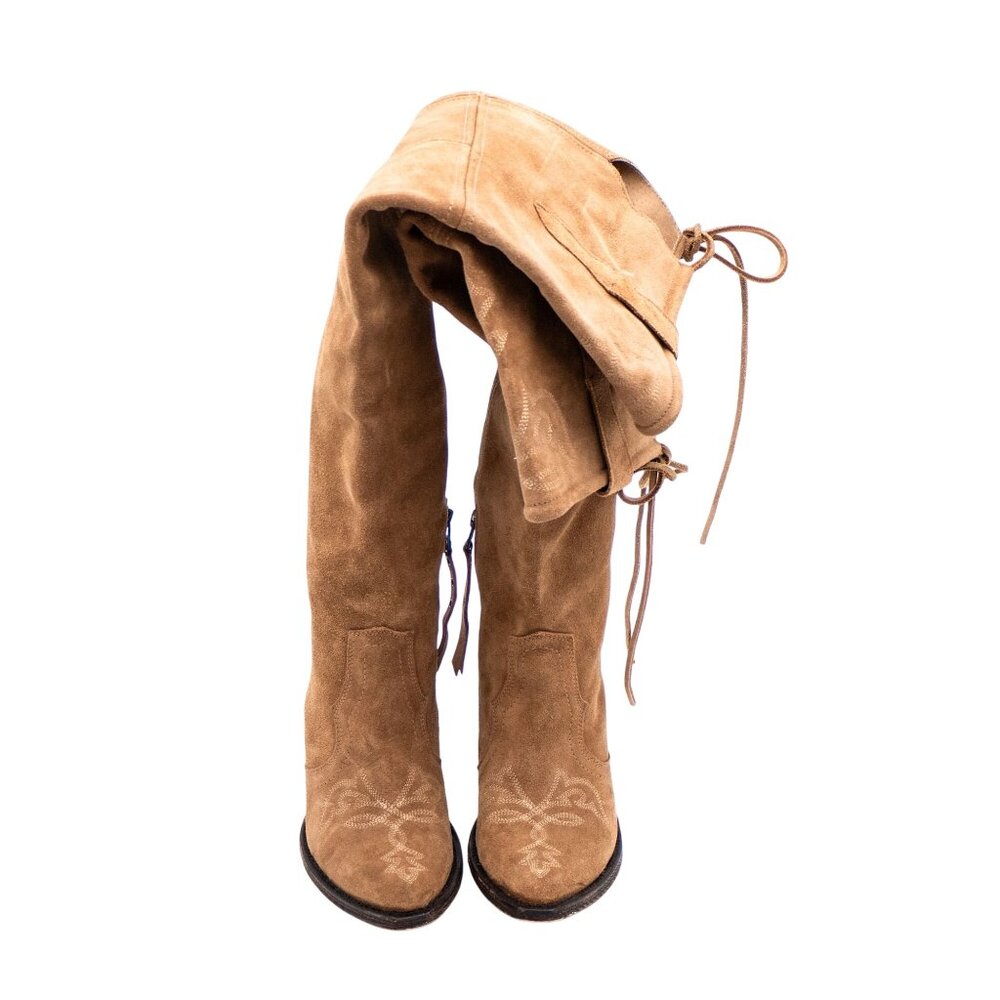 Ariat Women’s Suede Over-The-Knee Corset Boots – Tan Leather – Size 7